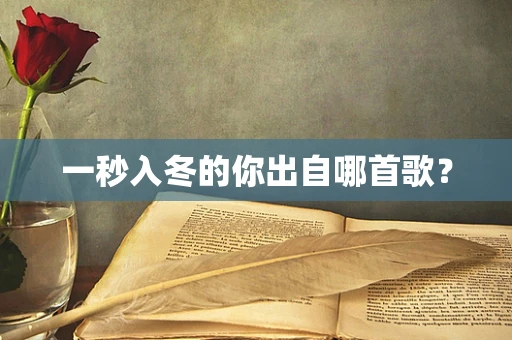 一秒入冬的你出自哪首歌？