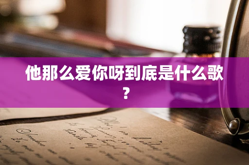 他那么爱你呀到底是什么歌？