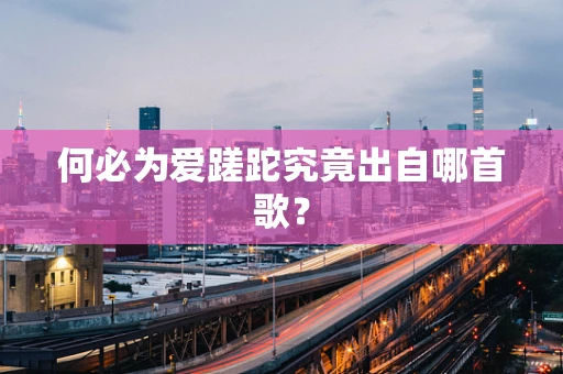 何必为爱蹉跎究竟出自哪首歌？