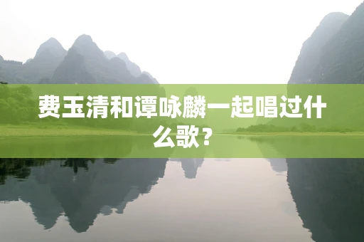 费玉清和谭咏麟一起唱过什么歌？