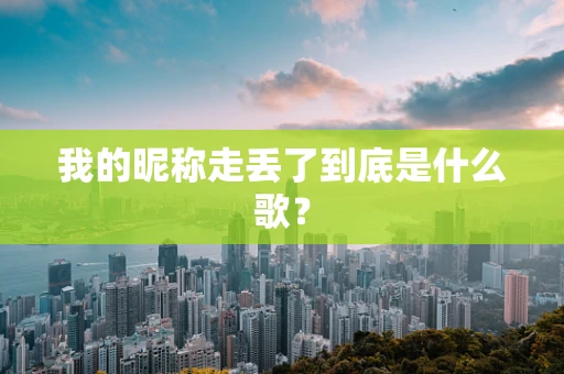 我的昵称走丢了到底是什么歌？