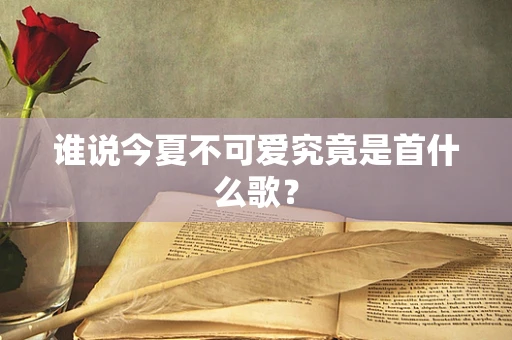 谁说今夏不可爱究竟是首什么歌？