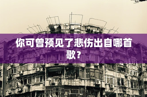 你可曾预见了悲伤出自哪首歌？