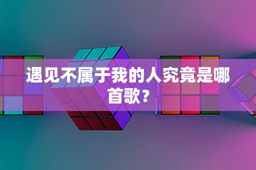 遇见不属于我的人究竟是哪首歌？