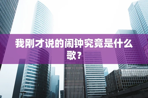 我刚才说的闹钟究竟是什么歌？
