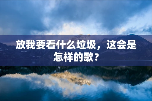 放我要看什么垃圾，这会是怎样的歌？
