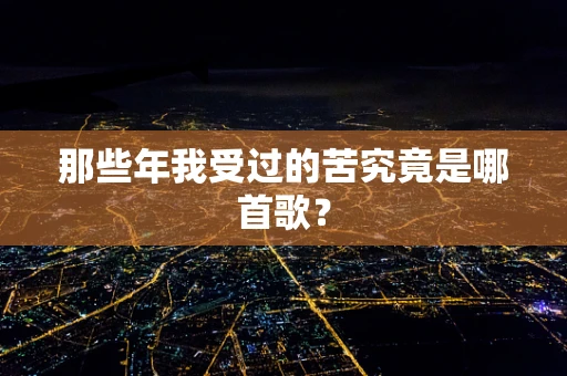 那些年我受过的苦究竟是哪首歌？
