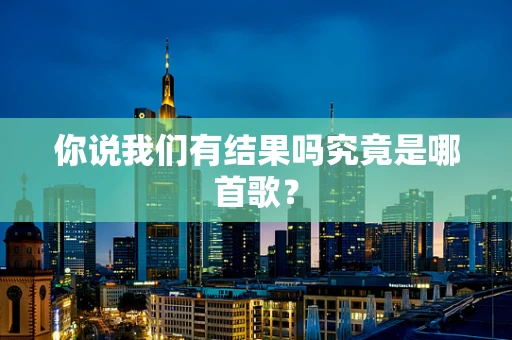你说我们有结果吗究竟是哪首歌？