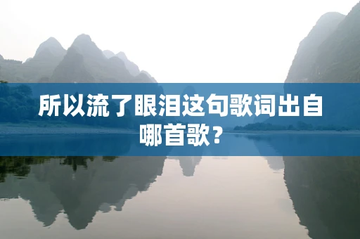 所以流了眼泪这句歌词出自哪首歌？