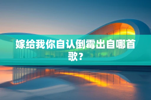 嫁给我你自认倒霉出自哪首歌？