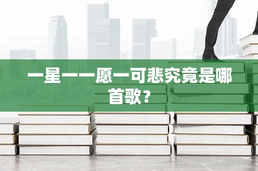 一星一一愿一可悲究竟是哪首歌？