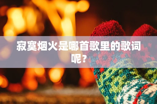 寂寞烟火是哪首歌里的歌词呢？