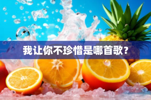 我让你不珍惜是哪首歌？