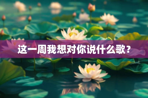 这一周我想对你说什么歌？