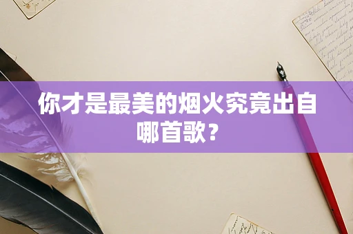 你才是最美的烟火究竟出自哪首歌？