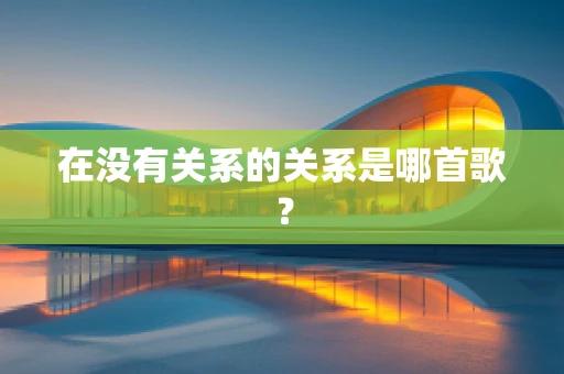在没有关系的关系是哪首歌？