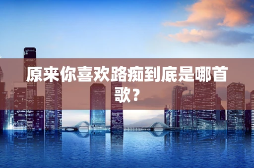 原来你喜欢路痴到底是哪首歌？
