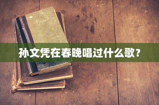 孙文凭在春晚唱过什么歌？
