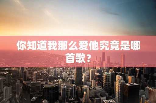 你知道我那么爱他究竟是哪首歌？