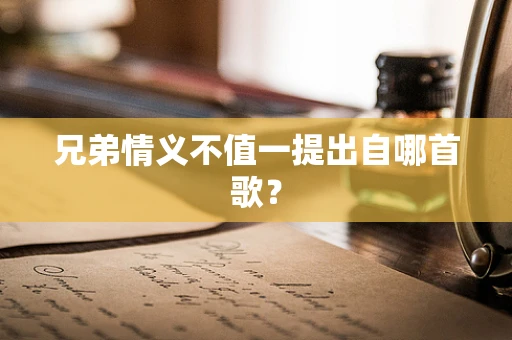 兄弟情义不值一提出自哪首歌？