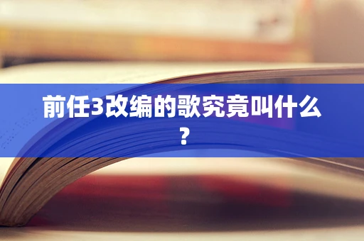 前任3改编的歌究竟叫什么？
