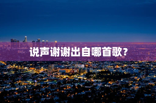 说声谢谢出自哪首歌？