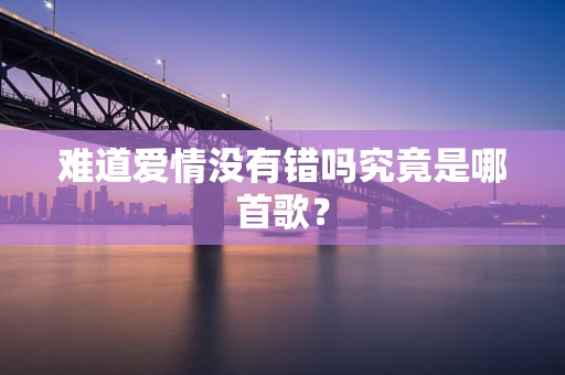 难道爱情没有错吗究竟是哪首歌？