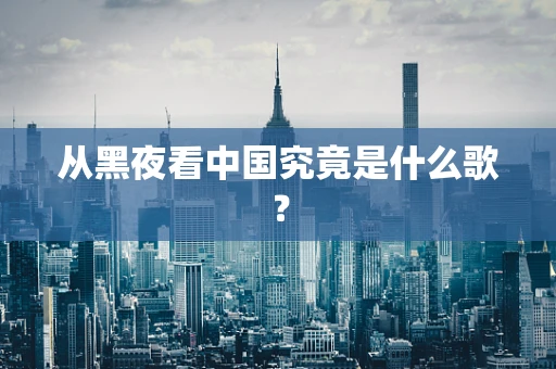 从黑夜看中国究竟是什么歌？