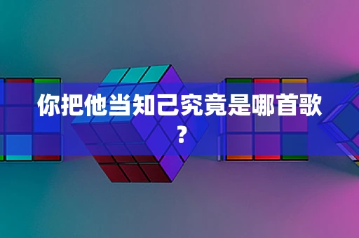 你把他当知己究竟是哪首歌？