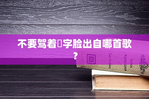 不要驾着囧字脸出自哪首歌？
