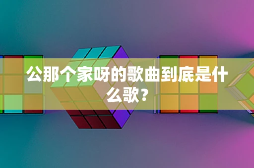 公那个家呀的歌曲到底是什么歌？