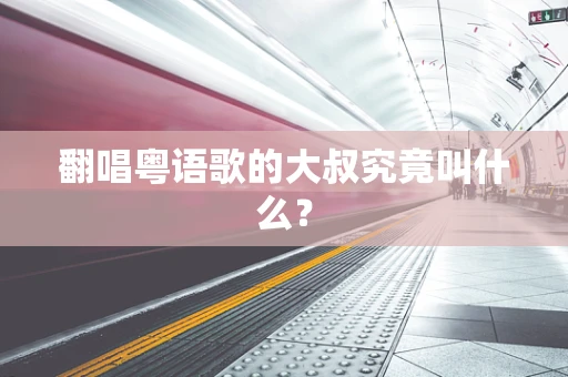 翻唱粤语歌的大叔究竟叫什么？