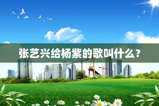 张艺兴给杨紫的歌叫什么？