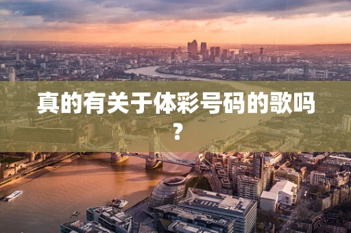 真的有关于体彩号码的歌吗？