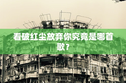 看破红尘放弃你究竟是哪首歌？