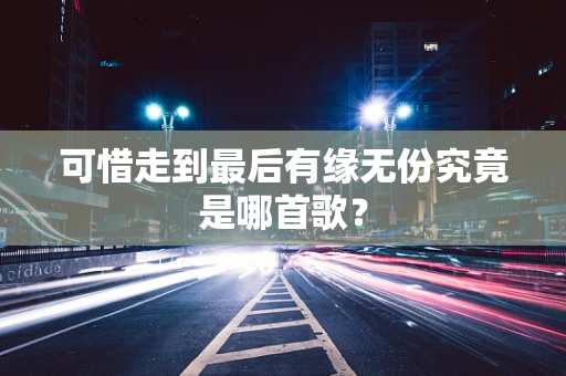 可惜走到最后有缘无份究竟是哪首歌？