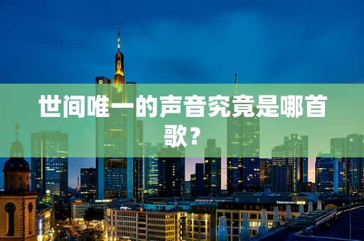世间唯一的声音究竟是哪首歌？
