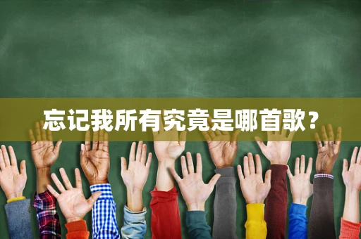 忘记我所有究竟是哪首歌？