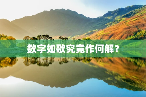 数字如歌究竟作何解？