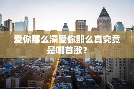 爱你那么深爱你那么真究竟是哪首歌？
