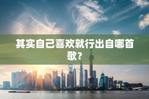 其实自己喜欢就行出自哪首歌？