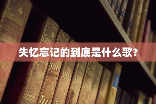 失忆忘记的到底是什么歌？