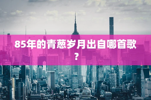 85年的青葱岁月出自哪首歌？