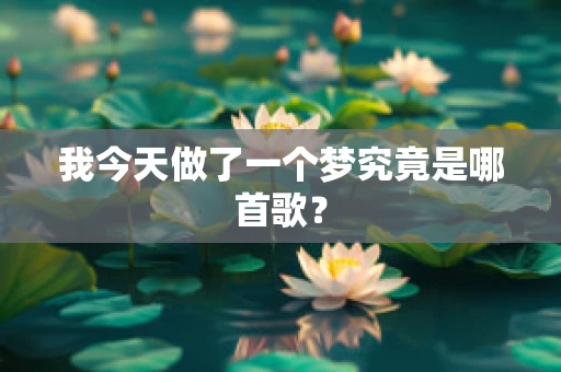 我今天做了一个梦究竟是哪首歌？