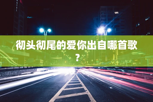 彻头彻尾的爱你出自哪首歌？
