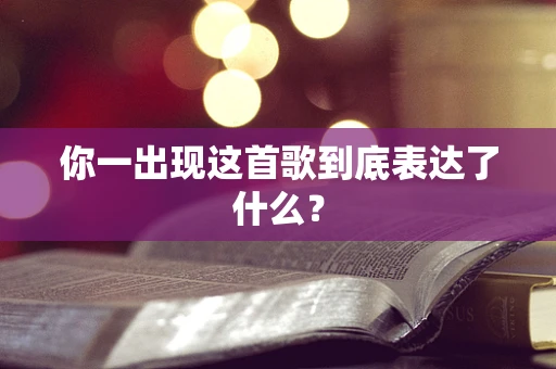你一出现这首歌到底表达了什么？